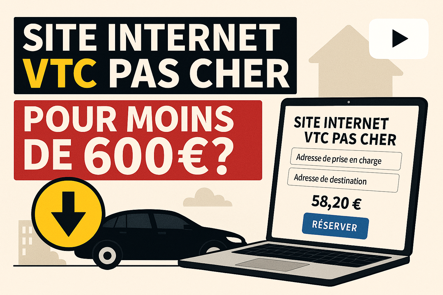 site internet VTC pas cher à moins de 600 €