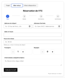 formulaire de réservation aller retour